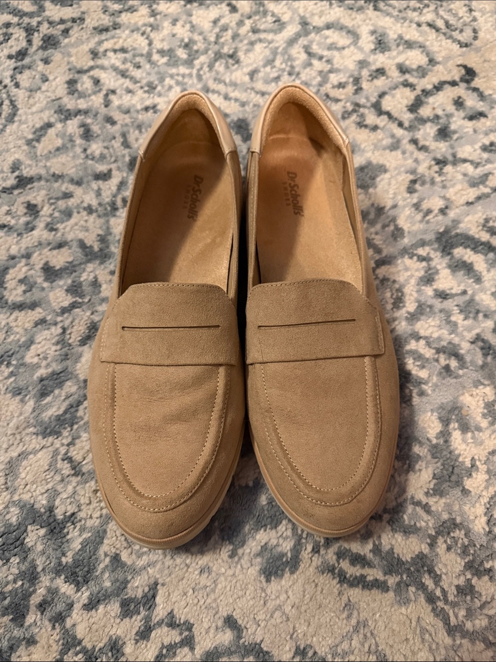 Dr. Scholl's Beige Suede Penny Loafers